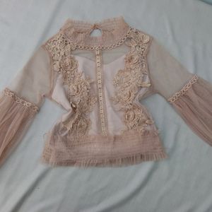 New Korean Embroidery Nude Blouson