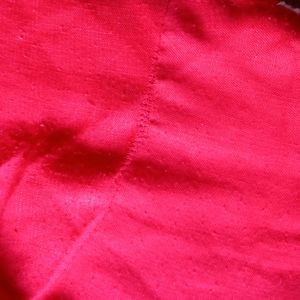 Red Kurti Chikankari Embroidery