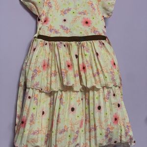 Floral Frock For Girls With Lining 4-6 Years