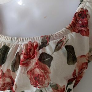 Chocolate Floral Offshoulder Dress From USA