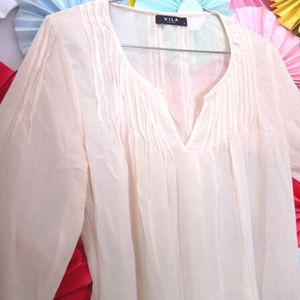 Baby Pink Shiffon Sheer Top