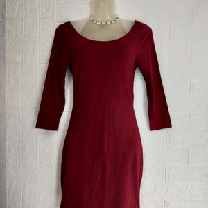 Maroon Bodycon Dress