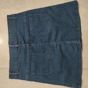 DENIM SKIRT MID BUTTON