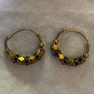 Golden Earrings With Stones