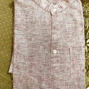 Khadi Kurta Shirt Lavender Shade