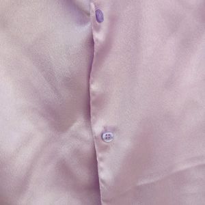 Beautiful Purple Satin Shirt For Women