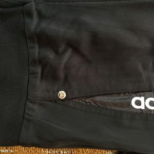 ADIDAS BLACK ZIPPER UPPER JACKET