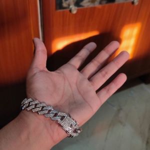 Men Silver Diamond Bracelet