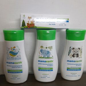 mama earth Baby Shampoo Body Wash Lotion & Paste