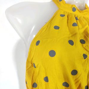 Mustard Yellow Printed Casual Jumpsuit (Women)