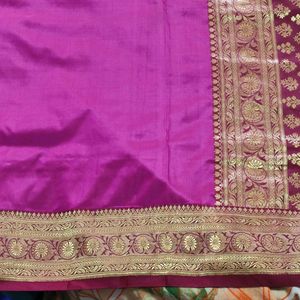 Onion Pink And Maroon Satin Banarasi