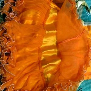 Orange Cute Frock For Girls Age 2-4 Years