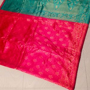 Pink Colour Banaras Silk Saree