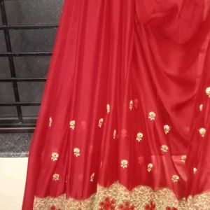 A Beautiful Saree With Heavy Work X Stiched Blouse