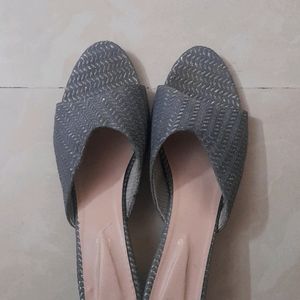 Grey With Silver Coating Heels