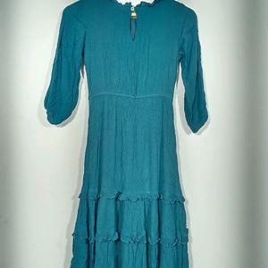 AND Dark Green Flared Women's Dress