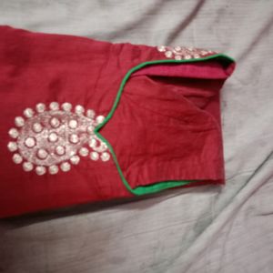 Maroon Embroidery Kurti