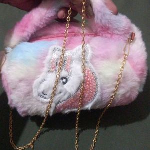 Cute Fur Unicorn Purse