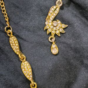 Golden Diamond Jewellery Set( Necklace & Earrings)