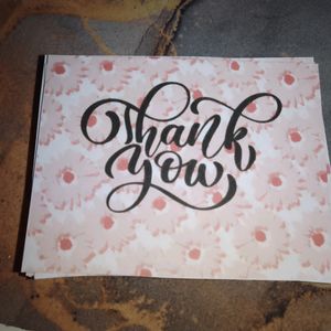 10 Piece  Of Pink Thank You Card