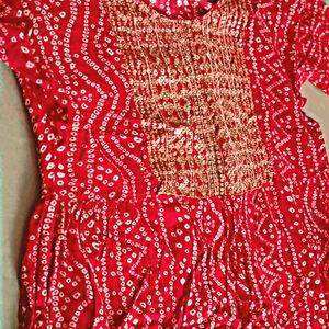 Cool Designer Nyra Cut XXL Red Kurti For Women