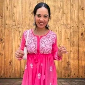 Pink Trendy Chikankari Kurti