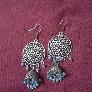 Oxidized With Light Blue Beads