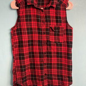 Red Sleeveless Shirt