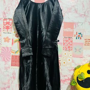 black satin kurti