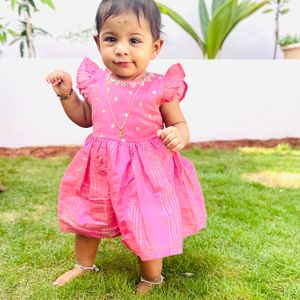 Combo Pink And Maroon Frock