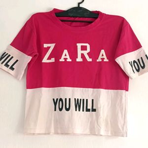 Zara Printed Crop T-shirt