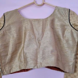 39. Golden Ethnic Lace Crop Top