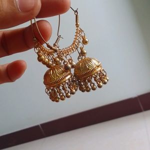 Earings Jhumka, Locket With Free Ring