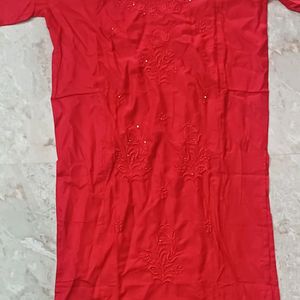 Women/Girls Cotton Embrodred Kurta