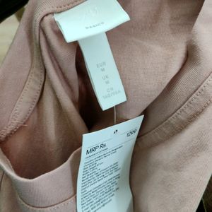 H&M Peach T Shirts Dress (Women's)