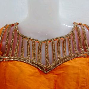 Orange Sequin Wedding Lehenga Choli