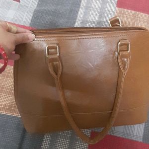 Brown Textured  Handbag For Women