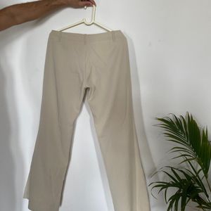 Beige Straight Trouser