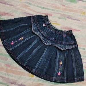 Girls Jeans Faded Skirt