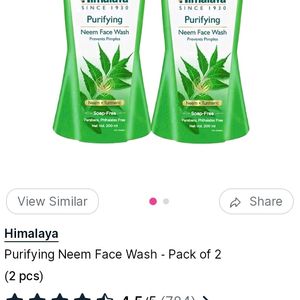 Himalaya PURIFYING NEEM FACE WASH 200ml each Combo