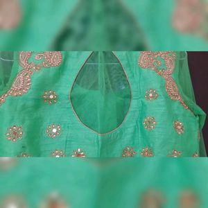 Green And Red Color Saree