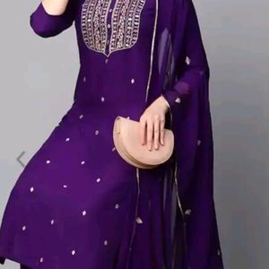 Partywear Kurti Set With Duptta