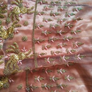 Soft Peach And Gold Lehenga