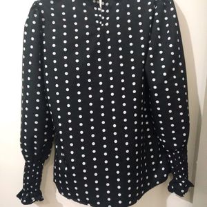 Black Polka Dot Top