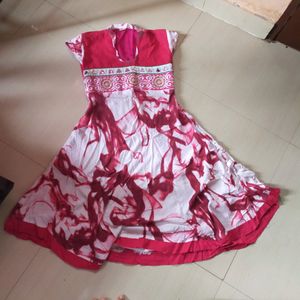 pink flared kurta