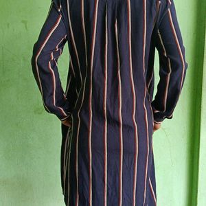 MOIRA Strip Long Sleeve Shirt Dress