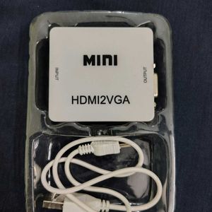 HDMI to VGA Cable Adapter White with 3.5 mm Audio