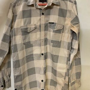 Brown Check Funnel Shirt