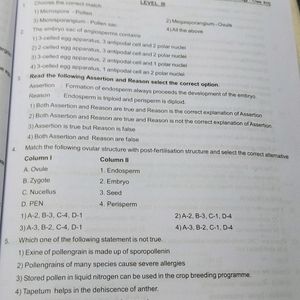 MCQ Neet Biology Class-12