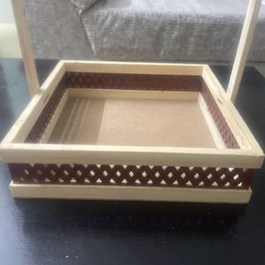 Brand New Pine Wood Basket For Gifting Or Storage